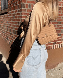 Vegan Leather Quilted Flap Bag