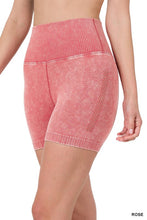 Load image into Gallery viewer, STONE WASHED SEAMLESS HIGH WAISTED SHORTS
