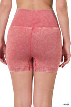 Load image into Gallery viewer, STONE WASHED SEAMLESS HIGH WAISTED SHORTS
