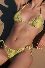 Load image into Gallery viewer, Snake Print Sexy Self Tie 2 Piece Swimsuit
