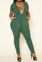 Load image into Gallery viewer, Plus Size Deep V Neck Bodycon Jumpsuit
