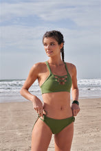 Load image into Gallery viewer, Lace-Up Top &amp; Self-Tie Botton 2 Piece Bikini
