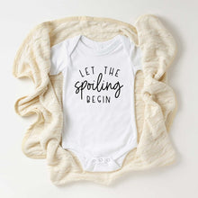 Load image into Gallery viewer, Let The Spoiling Begin Baby Onesie
