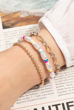 Load image into Gallery viewer, Pearl and chain multi color bracelets set
