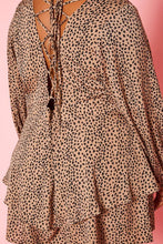 Load image into Gallery viewer, Plus Size Fit Flare Cheetah Print Romper
