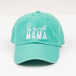 Embroidered Boy Mama Heart Canvas Hat