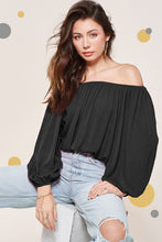 Load image into Gallery viewer, Jenna Off Shoulder Balloon Sleeve Top
