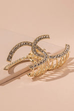 Load image into Gallery viewer, Crossed Double C Rhinestone Hair Claw
