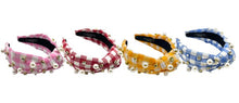 Load image into Gallery viewer, Luxury Gingham Headbands Hand Sewn Embellishments
