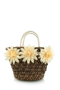 Flowers Accent Seagrass Handbag
