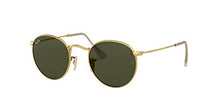 Load image into Gallery viewer, Ray-Ban RB3447 Round Metal Sunglasses, Gold/Green, 53 mm
