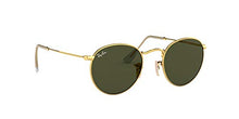 Load image into Gallery viewer, Ray-Ban RB3447 Round Metal Sunglasses, Gold/Green, 53 mm
