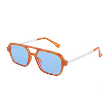 Load image into Gallery viewer, FEISEDY Vintage Square 70s Flat Aviator Sunglasses Women Men Metal Design Shades B2752
