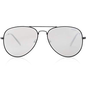 SOJOS Classic Aviator Polarized Sunglasses Mirrored UV400 Lens SJ1054 with Black Frame/Silver Mirrored Lens