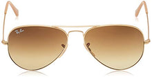 Load image into Gallery viewer, RB3025 Aviator Classic Gradient Sunglasses, Matte Gold/Brown Gradient, 58 mm
