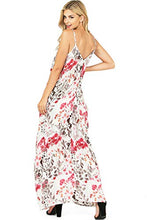 Load image into Gallery viewer, Love Stitch Women&#39;s Light Linen Simple Floral Maxi Dress (S/M, Rasberry)
