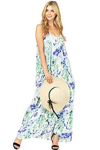 Love Stitch Women's Light Linen Simple Floral Maxi Dress (S/M, Violet) Fannie Lee Fashions Love Stitch Women's Light Linen Simple Floral Maxi Dress (S/M, Violet) Fannie Lee Fashions