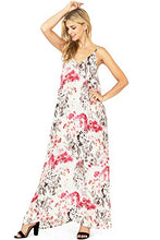 Load image into Gallery viewer, Love Stitch Women&#39;s Light Linen Simple Floral Maxi Dress (S/M, Rasberry)
