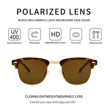 Load image into Gallery viewer, SUNGAIT 80s Sunglasses Retro Semi Rimless for Men Women (Amber Frame/Brown Lens) 3016 HPKC
