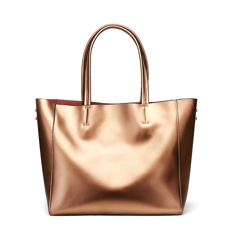 New Ladies Glossy Leather Shoulder Handbag
