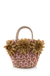 Flowers Accent Seagrass Handbag