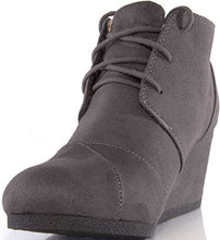 Load image into Gallery viewer, MARCOREPUBLIC Galaxy Womens Wedge Boots - (Charcoal)
