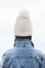 Load image into Gallery viewer, Aran Cable Knit Pom Beanie Hat
