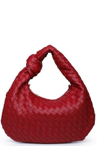 Woven Leather Hobo Bag