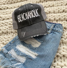 Load image into Gallery viewer, Beachaholic Embroidered Trucker Hat
