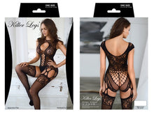 Load image into Gallery viewer, Lace Fishnet Back Lace-Up Fishnet Bodystocking
