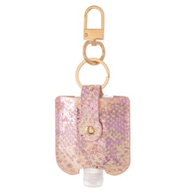Load image into Gallery viewer, Faux Leather Metallic Snakeskin Sanitizer Holder
