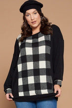 Load image into Gallery viewer, Plus Size Buffalo Plaid Check Contrast Pullover Tunic Top
