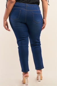 Plus Size Low-Mid Rise Straight Cut Denim Pants - Size 18 Available