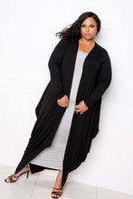 Load image into Gallery viewer, Plus Size Bubble  Hem Waterfall Cardigan
