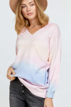 Load image into Gallery viewer, Multi Sherbet Tie Dye Color V Neck Sweater
