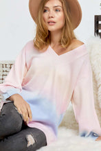 Load image into Gallery viewer, Multi Sherbet Tie Dye Color V Neck Sweater
