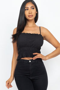 Tiered Shirred Body Crop Top