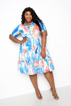 Load image into Gallery viewer, Marble Print Tiered Shirt Mini Dress Plus Size
