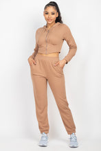 Load image into Gallery viewer, Zip-up Corset Hoodie &amp; Jogger Pants Set

