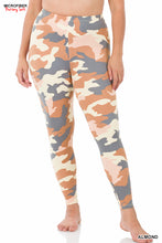 Load image into Gallery viewer, Plus Size Microfiber Camouflage Leggings
