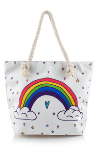 Rainbow and Clouds Tote Bag