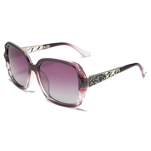 Pop Sassy Polarized Women's Square Sunglasses Sparkling Composite Shiny Frame