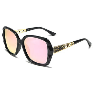 Pop Sassy Polarized Women's Square Sunglasses Sparkling Composite Shiny Frame