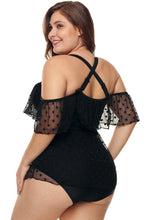 Load image into Gallery viewer, Sheer  Mesh Off Shoulder  One Piece Swimsuit
