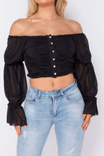 Load image into Gallery viewer, Off The Shoulder Ruched Detail Top
